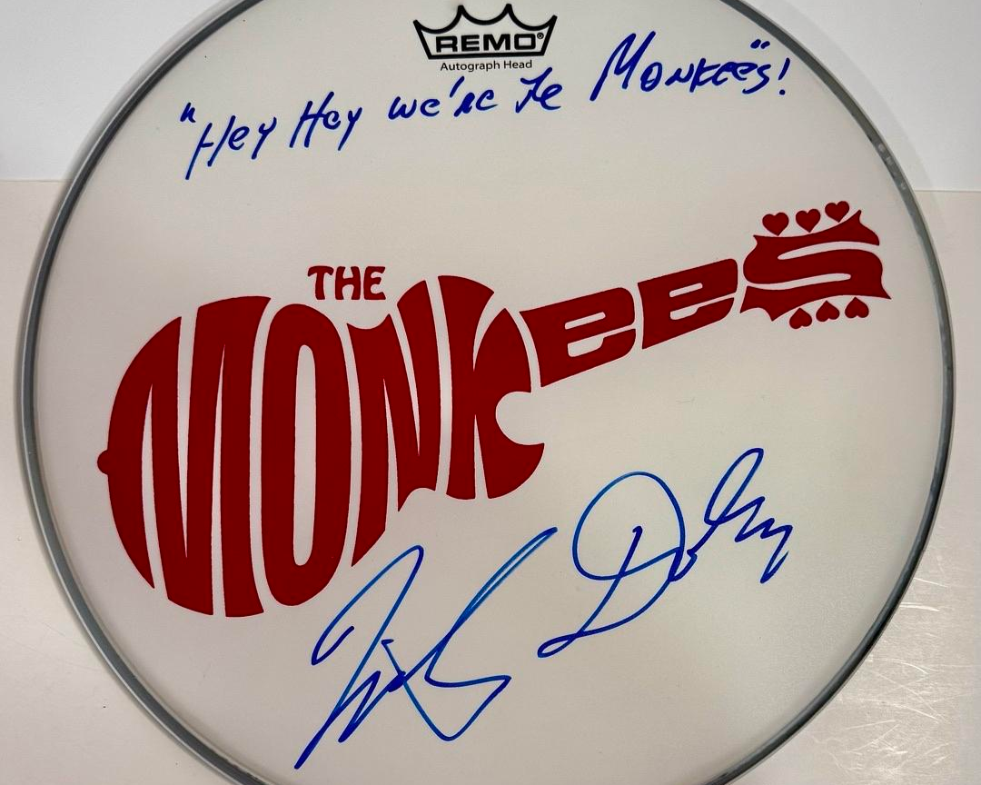 Mickey Dolenz Signed Drum Head (The Monkees) - JSA COA